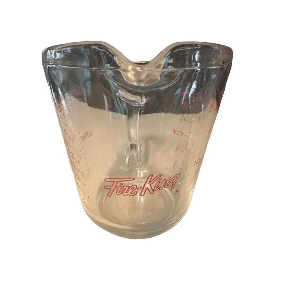 Vintage Anchor Hocking Fire King #498 2 Cup Glass Measuring Cup D Handle USA